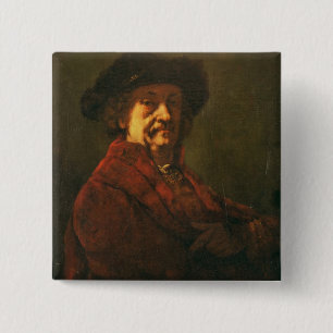 Macaron Carré 5 Cm Copie d'un autoportrait de Rembrandt, 1869