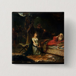 Macaron Carré 5 Cm Cordelia et Roi Lear (huile sur la toile)