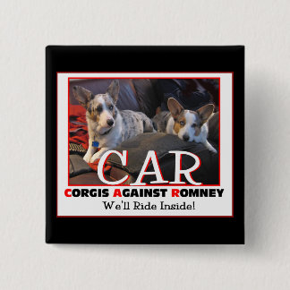 Macaron Carré 5 Cm Corgis contre la goupille de Romney