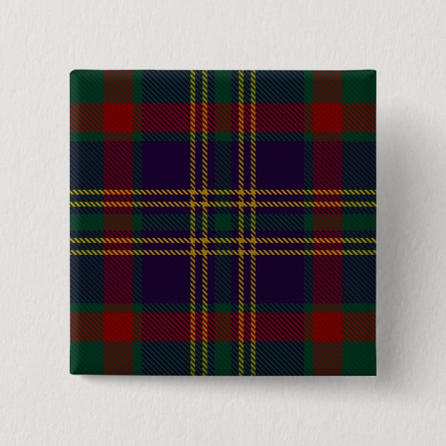 Macaron Carré 5 Cm Cork County Irish Tartan (Devant)