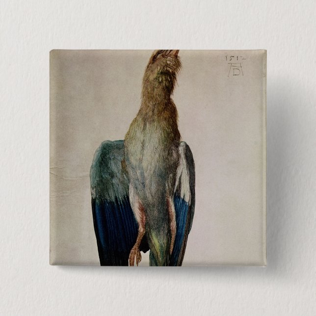 Macaron Carré 5 Cm Corneille bleue, 1512 (Devant)