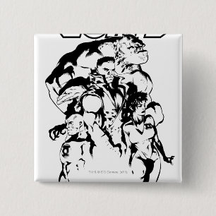 Macaron Carré 5 Cm Corps verts de lanterne, noirs et blancs