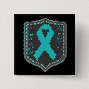 Macaron Carré 5 Cm Correction de ruban piquée par survivant - Cancer