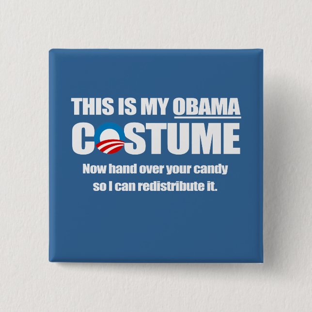 Macaron Carré 5 Cm Costume Barack Obama (Devant)