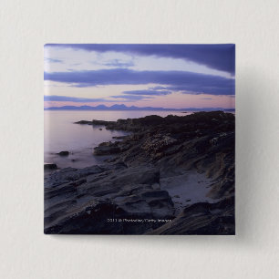 Macaron Carré 5 Cm Côte rocheuse au coucher du soleil dans Kintyre,