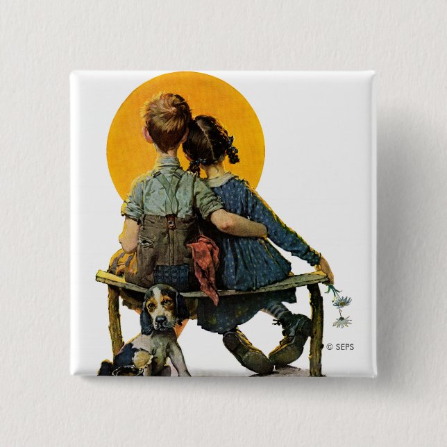 Macaron Carré 5 Cm Coucher du soleil (Devant)