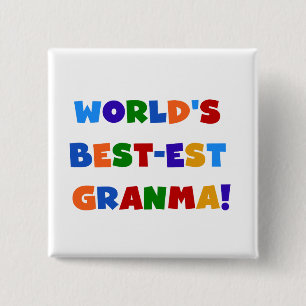 Macaron Carré 5 Cm Couleurs lumineuses du Meilleur-est Granma du