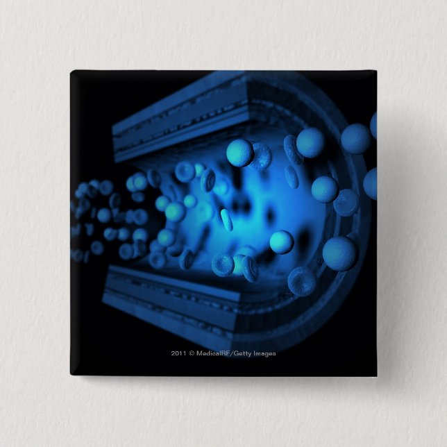 Macaron Carré 5 Cm Coupez la vue des globules sanguins dans une (Devant)