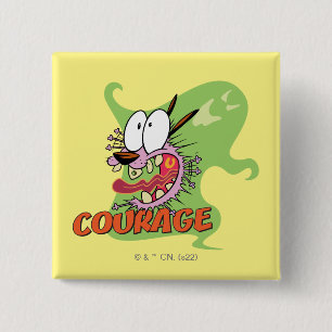 Macaron Carré 5 Cm Courage du chien lâché   Graphique fantôme