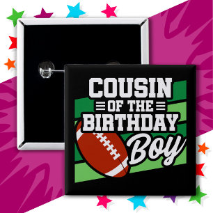 Macaron Carré 5 Cm Cousin de la partie de football pour enfants du ga