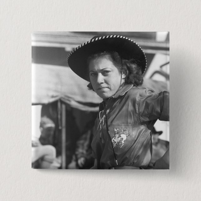 Macaron Carré 5 Cm Cow-girl de rodéo : 1940 (Devant)