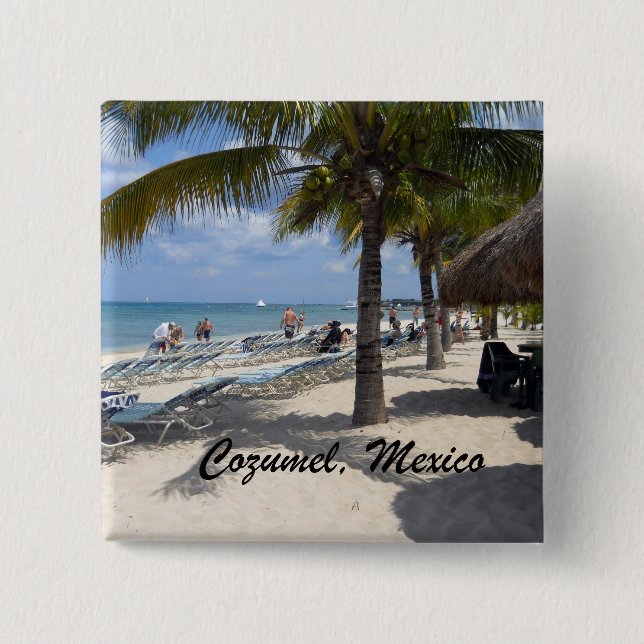 Macaron Carré 5 Cm Cozumel, Mexique (Devant)