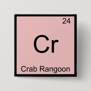Macaron Carré 5 Cm Cr - Chimie drôle de Crab Rangoon Symbole d'élémen