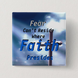 Macaron Carré 5 Cm Crainte chrétienne contre le Pin de foi