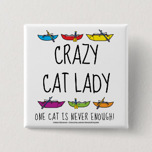 Macaron Carré 5 Cm Crazy Cat Lady Funny Catarave