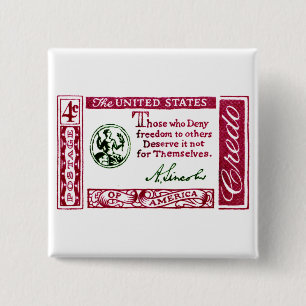 Macaron Carré 5 Cm Credo 1960 d'Américain d'Abraham Lincoln