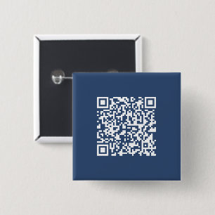 Macaron Carré 5 Cm Créer un code QR scannable   Bleu marine délavé 