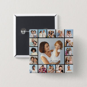 Macaron Carré 5 Cm Créez votre propre 17 bouton de collage photo