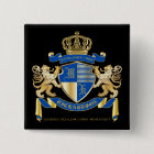 Créez votre propre armoirie Blue Gold Lion Emblem