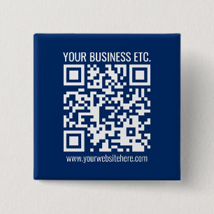 Macaron Carré 5 Cm Créez votre propre code QR Bleu