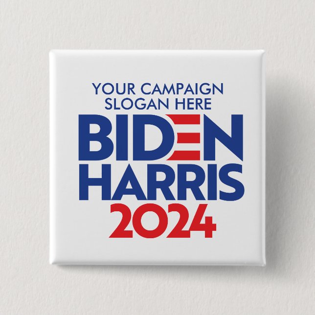 Macaron Carré 5 Cm Créez votre propre Slogan de campagne Biden Harris (Devant)
