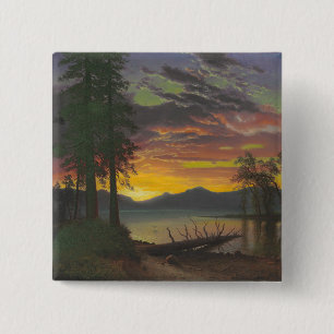 Macaron Carré 5 Cm Crépuscule, le lac Tahoe, c.1870s (huile sur la