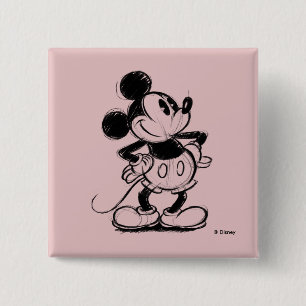 Macaron Carré 5 Cm Croquis de Mickey