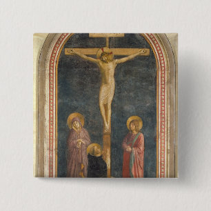 Macaron Carré 5 Cm Crucifixion avec la Vierge, solides solubles. John