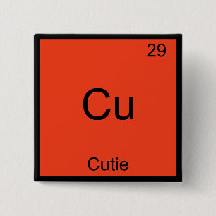 Macaron Carré 5 Cm Cu - Symbole d'élément de chimie mignon drôle péri