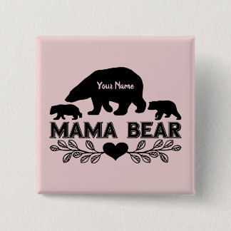 Macaron Carré 5 Cm Cubes de maman d'ours personnalisables Silhouette