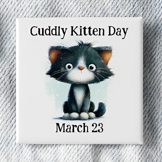 Macaron Carré 5 Cm Cuddly Kitten Day Pinback