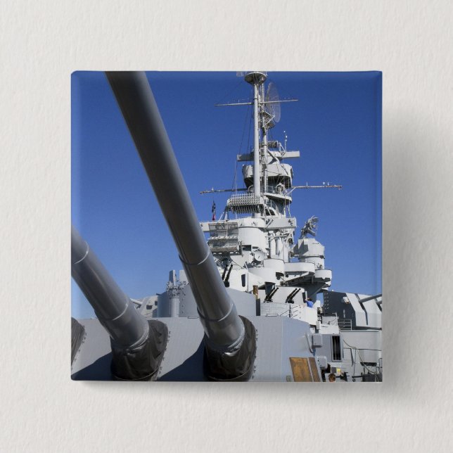 Macaron Carré 5 Cm Cuirassé d'USS Alabama au mémorial de cuirassé (Devant)