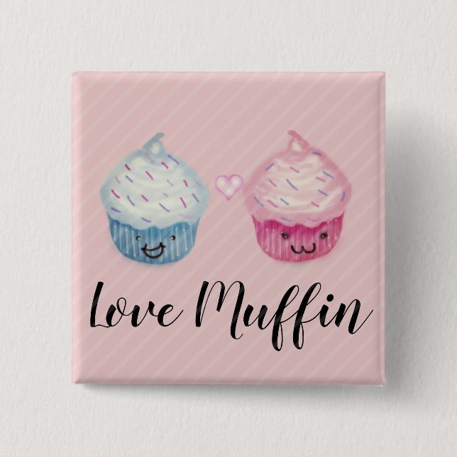 Macaron Carré 5 Cm Cupcakes Love-Muffin (Devant)