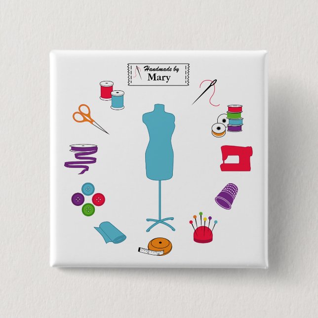 Macaron Carré 5 Cm Customiser le Étiquette (Devant)