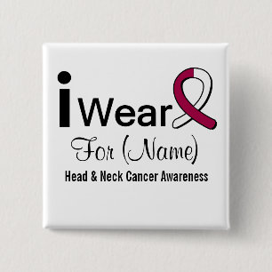 Macaron Carré 5 Cm Customizable I Wear a Head and Neck Cancer Ribbon