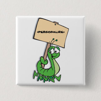 Macaron Carré 5 Cm Cute Caterpillar avec signe,<PERSONALIZE>