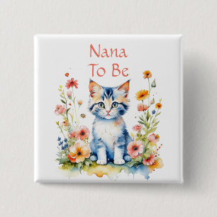 Macaron Carré 5 Cm Cute Kitten Theme Nana to Be Baby shower