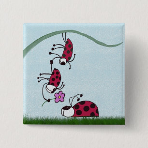 Macaron Carré 5 Cm Cute Ladybug Professant Sa Peinture D'Amour