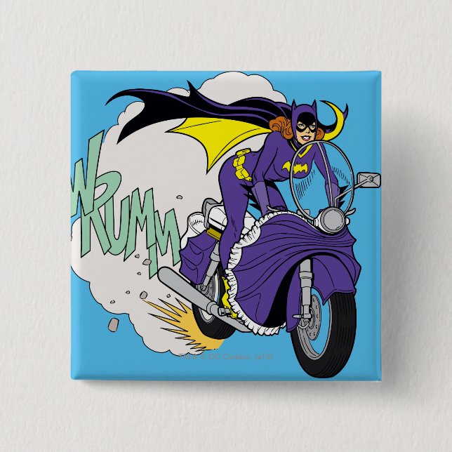 Macaron Carré 5 Cm Cycle Batgirl (Devant)