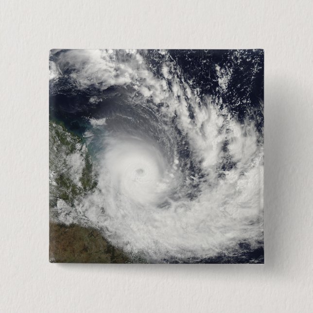 Macaron Carré 5 Cm Cyclone tropical au-dessus de l'Australie (Devant)