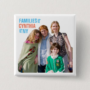 Macaron Carré 5 Cm Cynthia Nixon pour le gouverneur 2018 de NY