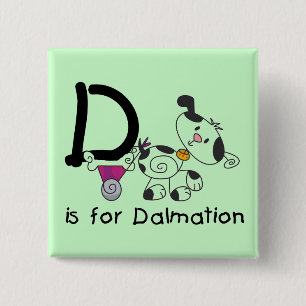 Macaron Carré 5 Cm D est pour le T-shirts et les cadeaux de Dalmation