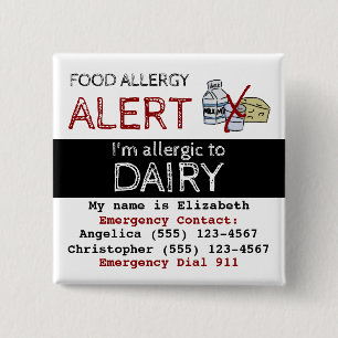 Macaron Carré 5 Cm Dairy Food Allergy Alert Label