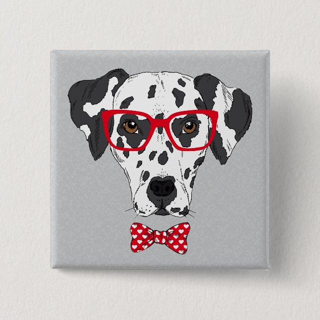 Macaron Carré 5 Cm Dalmatien à la mode (Devant)