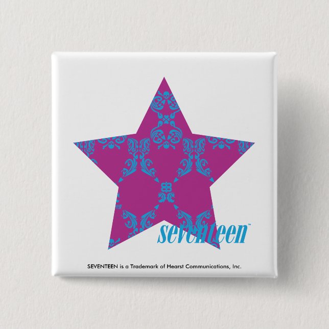 Macaron Carré 5 Cm Damask Aqua-Purple 3 (Devant)