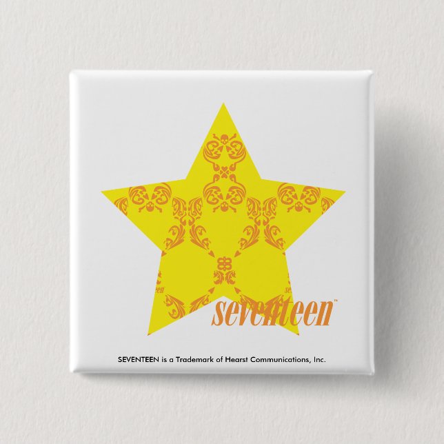 Macaron Carré 5 Cm Damassé 3 jaune-orange (Devant)