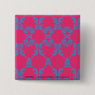 Macaron Carré 5 Cm Damassé Aqua-Magenta