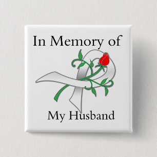 Macaron Carré 5 Cm Dans la mémoire de mon mari - cancer de poumon