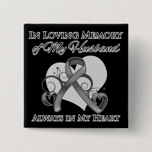 Macaron Carré 5 Cm Dans la mémoire de mon mari - cancer du cerveau