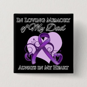 Macaron Carré 5 Cm Dans la mémoire de mon papa - Cancer pancréatiqu